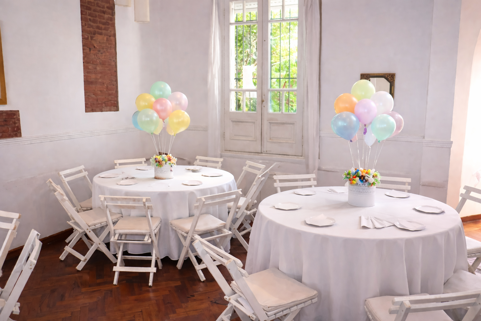 Fiesta con globos pastel